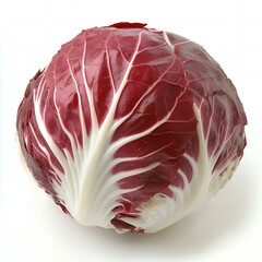 Wall Mural - A single head of red radicchio with white veins.