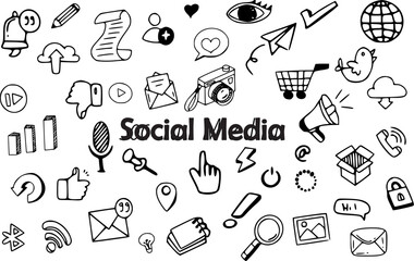 Poster - social media hand drawn doodle