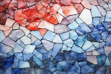 Wall Mural - Mosaic tiles of mountain backgrounds shape art.