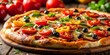 © Arnada - Close-Up of Delicious Pizza with Fresh Toppings and Melted Cheese for Food Lovers