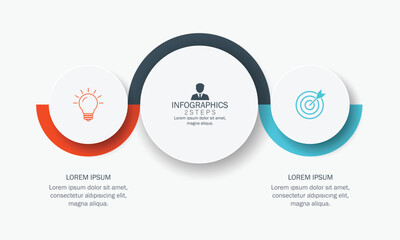 vector infographic circle design template with 2 option or steps.	