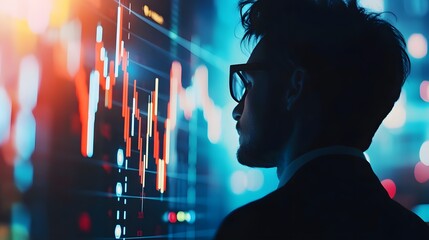 Poster - Trader Analyzing Market Trends in Digital Space