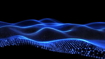 Poster - An abstract background of dots and lines on a dark background. 3d rendering. 4K. Data technology background.