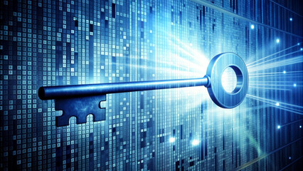 binary code cybersecurity concept illustration a key 
