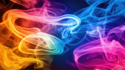 Poster - Colorful Abstract Smoke on Dark Background