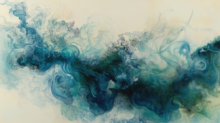 Poster - Ethereal Blue Smoke Abstract Background