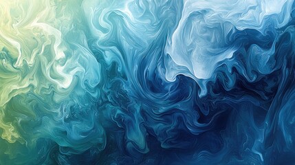 Poster - Abstract Blue and Green Fluid Art Background