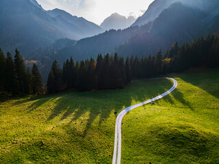 Aerial view of Malga Glazzat bassa