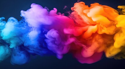 Poster - Colorful Smoke Patterns on Dark Background