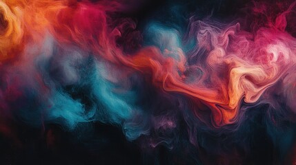 Poster - Colorful Abstract Smoke in Vibrant Swirls