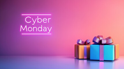Wall Mural - Cyber monday - website banner shopping background 