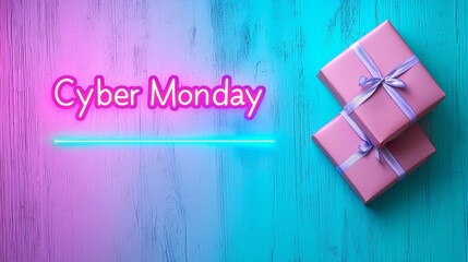Wall Mural - Cyber monday - website banner shopping background 