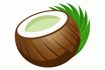 Sticker - Coconut isolated on the white background