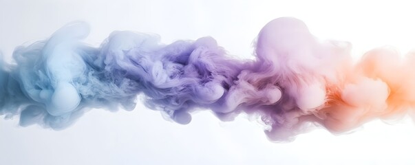 Poster - Enchanting Turquoise and Lavender Smoke Plumes - Captivating Studio Shot for Creative Projects and Visual Art