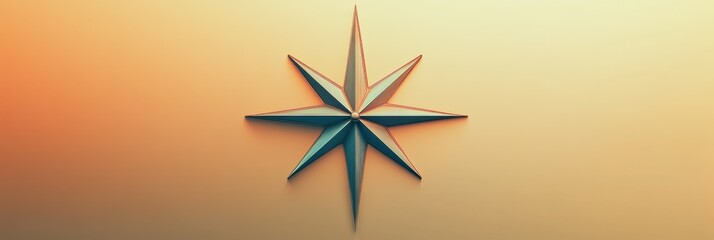 Fototapete - A striking compass rose illustrates direction with sharp lines and a central point, perfect for navigating land or sea. Generative AI