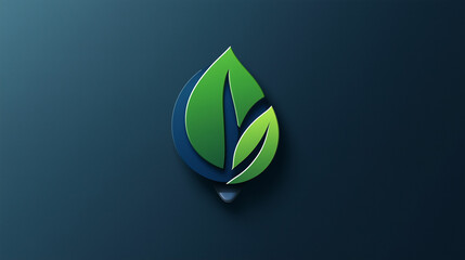 Eco-friendly gas station logo featuring a green leaf design, promoting sustainable energy in urban environments