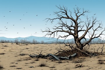 Poster - A soft pale blue background enhancing composition elements in a harmonious color palette