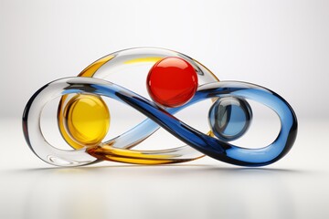 Poster - Interplay of varying circular shapes and colors forming a minimalist optical lens composition