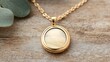 © Noppakun - Elegant Gold Locket with Smooth Round Stone