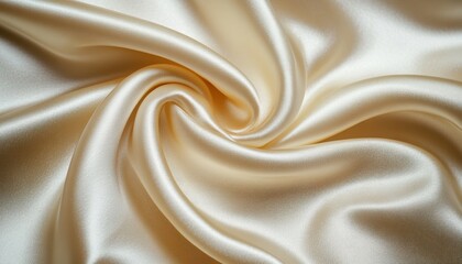 Elegant soft silk satin fabric in a luxurious creamy white tone