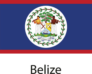 Wall Mural - The official flag of Belize, featuring a blue field with a coat of arms at the center