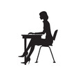 © SUPREME - A silhouette of a woman sitting on a chair . Vector illustration. AI generated.