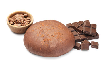 Sticker - Chocolate dough and ingredients isolated on white