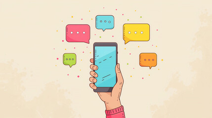 Smartphone in Hands With Brown Background
