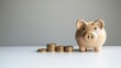 © AiAbstract - Charming Piggy Bank with Neatly Arranged Coins