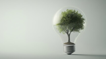 Poster - Small Tree Growing Inside a Light Bulb