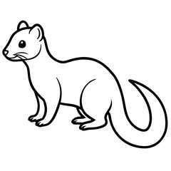 Wall Mural - Weasel line art vector illustration