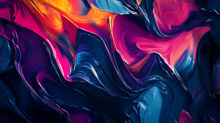 Wall Mural - Colorful, abstract painting with a lot of different colors. The painting is very vibrant and lively, with a lot of energy and movement. The colors seem to be swirling and blending together