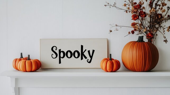 A minimalist Halloween sign that reads 