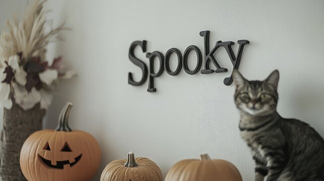 A minimalist Halloween sign that reads 