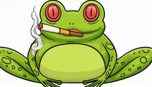 frog smoking cigarette Frog Smoking A Cigar Free Stock Photo