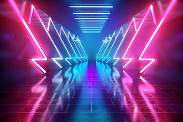 Poster - Abstract background with neon lights, Futuristic design