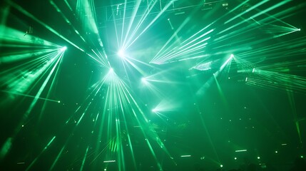 Poster - Background image with green stage lights and beams