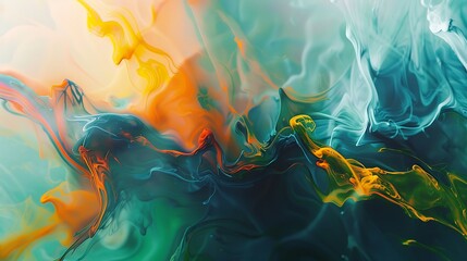 Aufkleber - Abstract background of oil paint in blue and orange colors