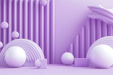Poster - 3d rendering of abstract geometric forms. Minimal scene with podium for design