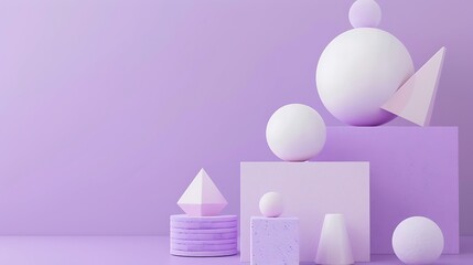 Poster - 3d rendering of abstract geometric forms. Minimal scene with podium for design