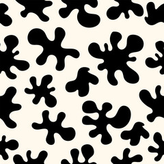abstract black and white organic pattern. fluid shapes background design for prints. repeat vector