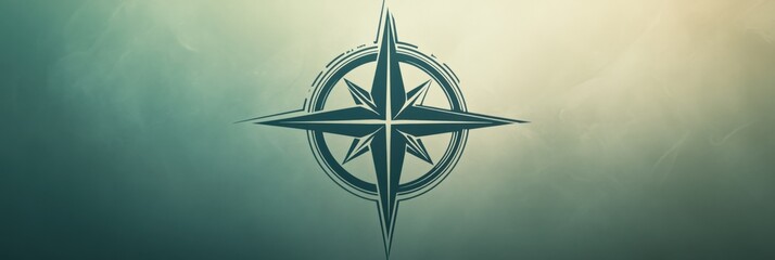 Poster - This design showcases a sleek compass rose with distinct geometric lines and a defined central point, perfect for guiding or decorating. Generative AI