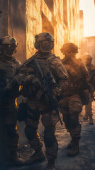 Wall Mural - Soldiers in action