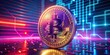 © Arnada - Stunning 3D Bitcoin Cryptocurrency on Neon Background with High Dynamic Range for Digital Finance and Investment Themes