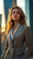 Wall Mural - european woman in a strict business suit