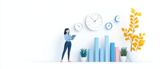 Wall Mural - Creative Flat Design Project Management Illustration