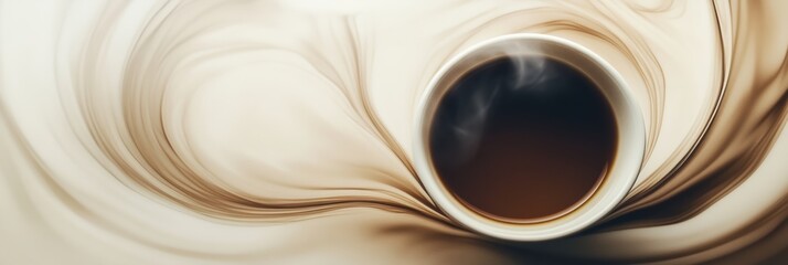 Fototapete - Delicate swirls of tea dance on a soft, neutral background, creating an enchanting display that captures tranquil moments. Generative AI
