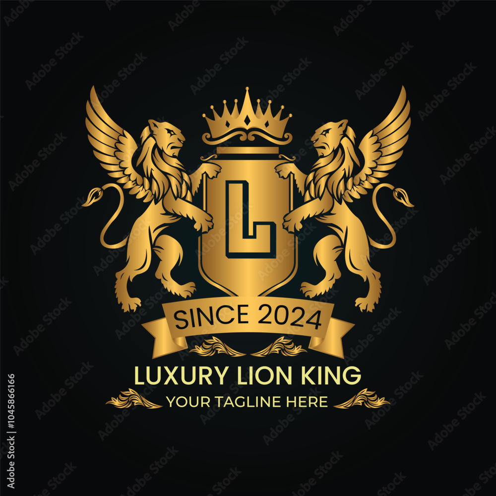 Luxury lion king logo design vector template, Luxury Lion crest ...