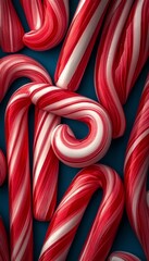 Poster - A close-up of colorful candy canes arranged in a festive pattern.