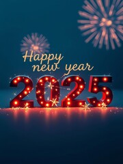 Wall Mural - Metal numbers 2025 on a white table with christmas decorations and bokeh lights. happy new year 2025 is coming concept. New Year 2025. Ultra realistic. Photorealistic 